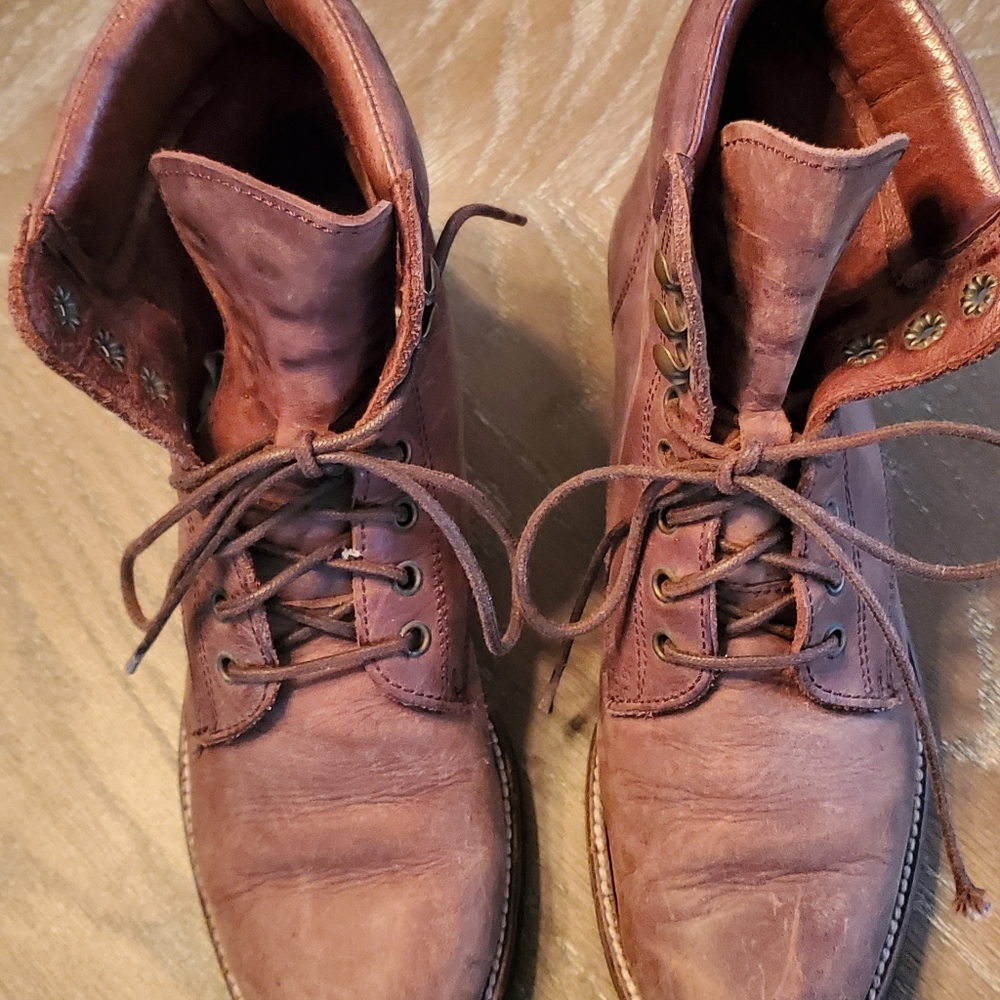 Ann Taylor Leather Lace Up Ankle Boots